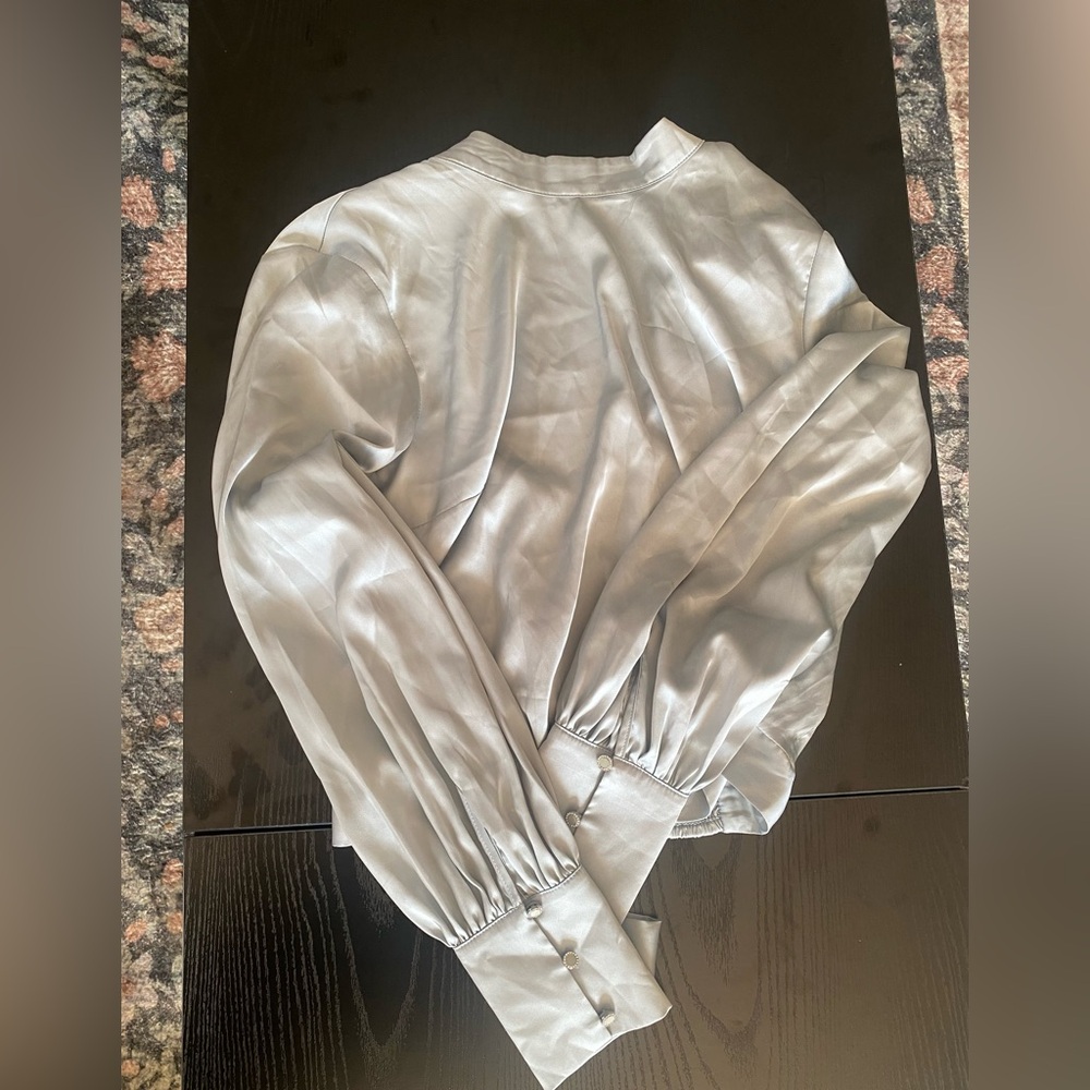 Express Shimmering Pale Blue Blouse